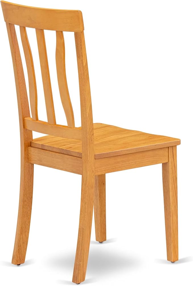 East West Furniture ANTI5-OAK-W 5 Piece Dining Room Table Set Includes a Round - Image 10