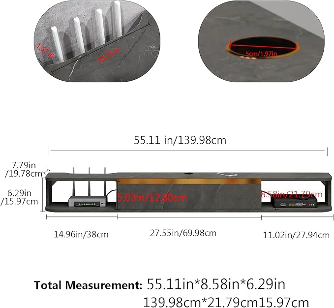 Floating TV Stand, Floating Shelves - Image 3