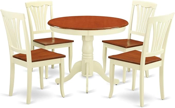 East West Furniture ANAV5-WHI-W 5 Piece Dining Room Furniture Set Includes a by EastWestFurniture