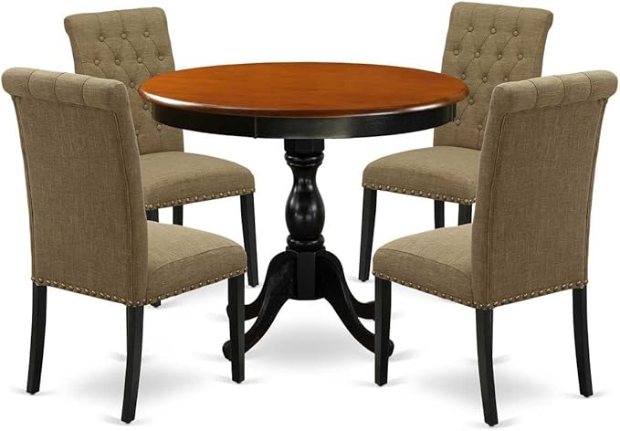 East West Furniture AMBA5-BCH-05 5 Piece Modern Dining Table Set Includes a - Image 6