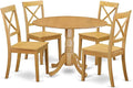 East West Furniture DLBO5-OAK-W 5 Piece Dining Set Includes a Round Dining Room by EastWestFurniture