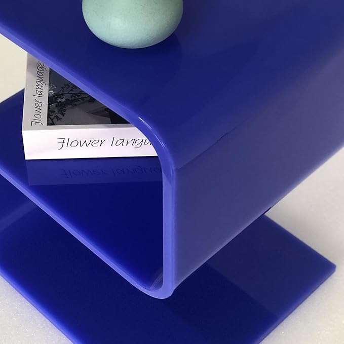 Acrylic Side Table, 17.7" H S-Shaped end Table - Image 4