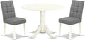 East West Furniture DLAS3-WHI-41 3 Piece Dining Table Set consists A Wooden by EastWestFurniture