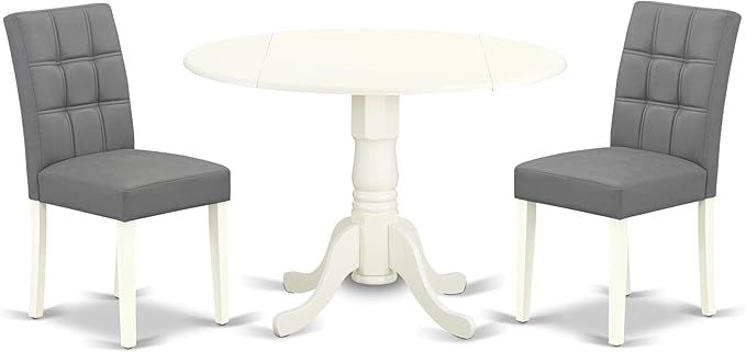 East West Furniture DLAS3-WHI-41 3 Piece Dining Table Set consists A Wooden by EastWestFurniture