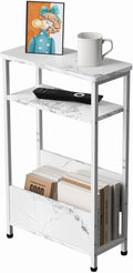 7.1" Narrow Side Table for Small Spaces, 3 Tier Small End Table by THUMEYE
