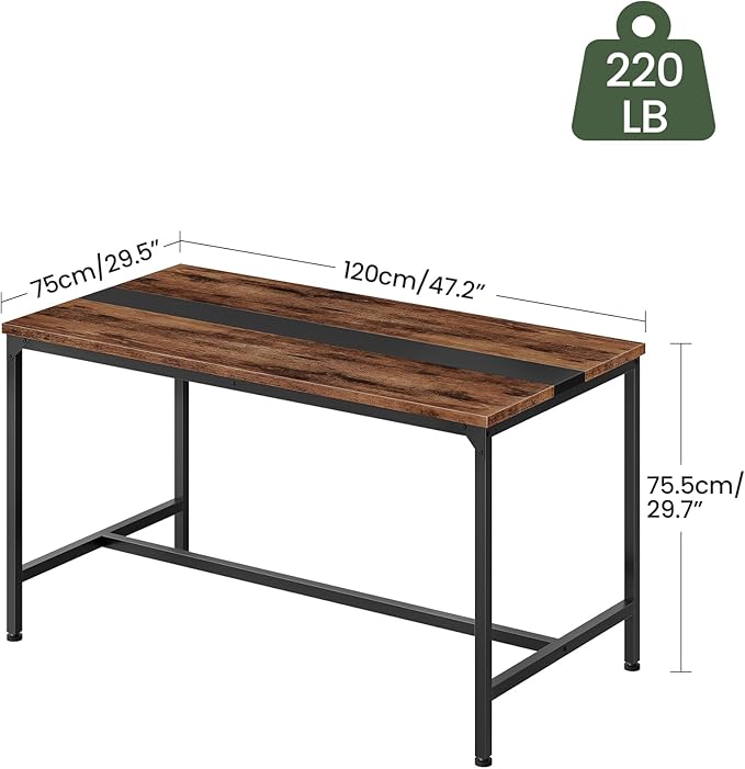 47.2'' Dining Table, Rectangle Color-Blocked Kitchen Dinner Table, - Image 3