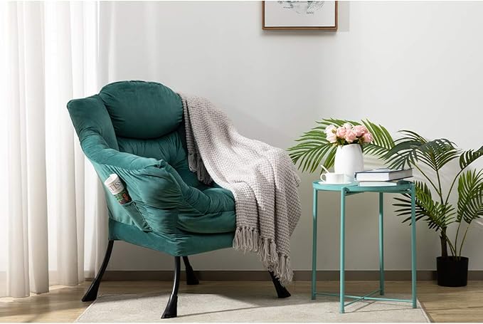 HollyHOME Modern Fabric Large Lazy Chair, Accent Oversized Comfy Reading Chair - Image 4