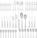 KINGSTONE Silverware Set for 8, 45-Piece Forged 18/10 Stainless Steel Flatware by KINGSTONE