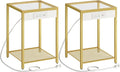HOOBRO Side Table with Charging Station, Nightstand by HOOBRO