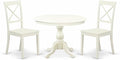 East West Furniture HBBO3-LWH-W 3 Piece Kitchen Table & Chairs Set Contains a by EastWestFurniture
