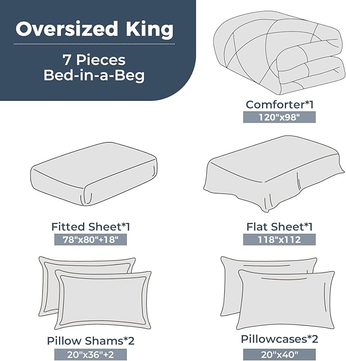 HEVUMYI Black 120x98 Oversized King Comforter Set - Image 8