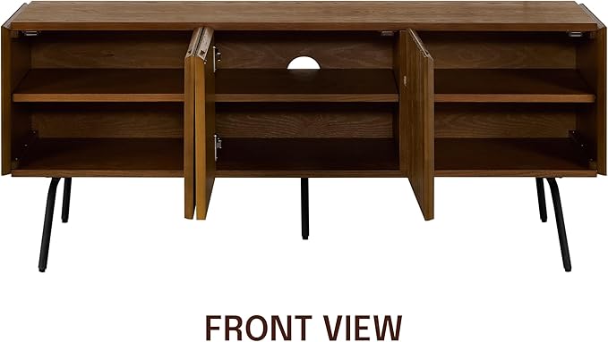 NTC Veil TV Stand with 3 Doors for TVs up to 60’’, Media Console with Vertical - Image 4