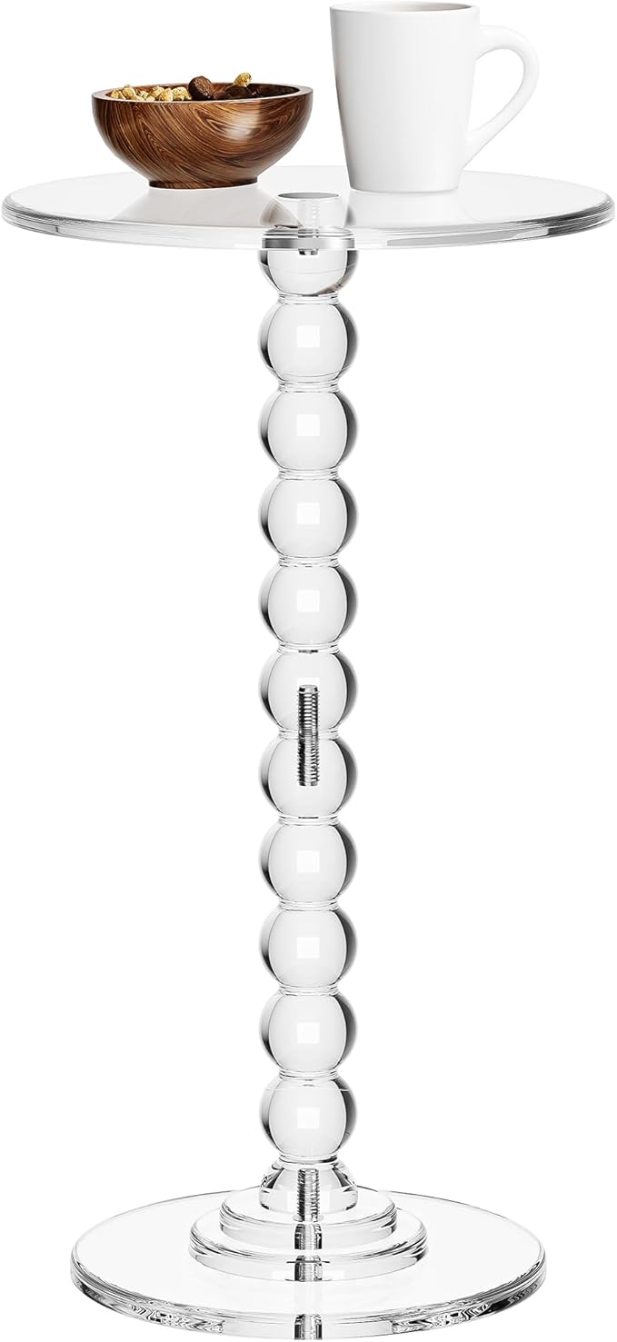 Acrylic Side Table, End Table Round Top by AcrylicTable