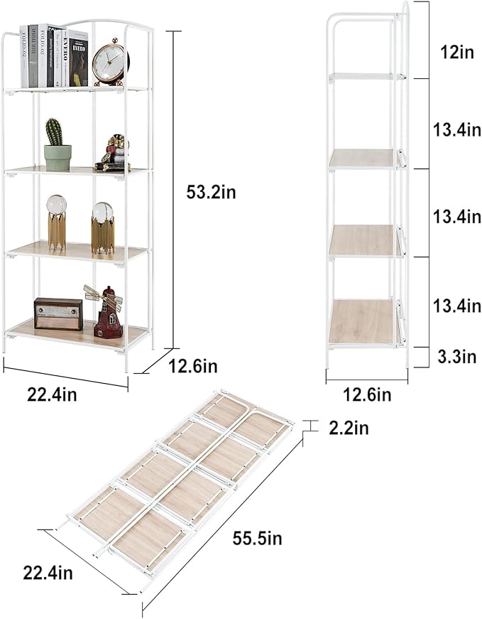 Crofy No Assembly Folding Bookshelf - Image 3