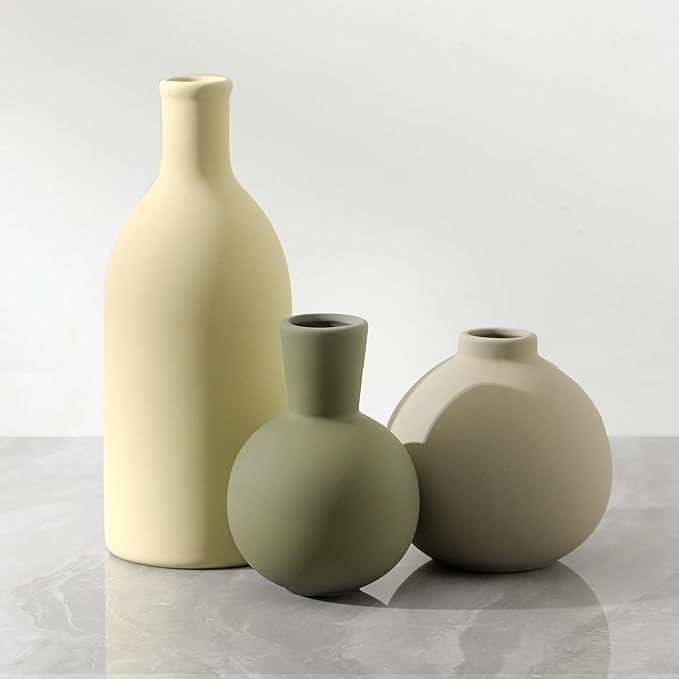 Vase Set of 3, Ceramic Vases Home Decor Flower Decorative Table Decor Vase - Image 9