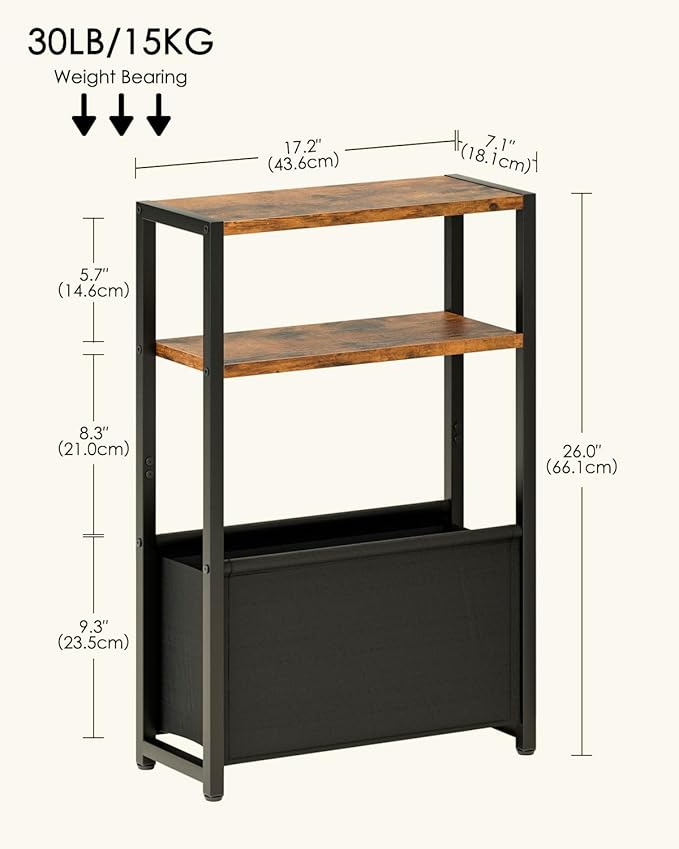 Narrow Side Table End Table, 3-Tier Side Table - Image 2