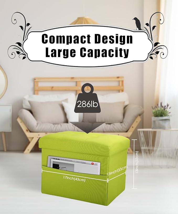 Ottoman Storage Ottoman Foot Rest Stool Foldable Bench - Image 3