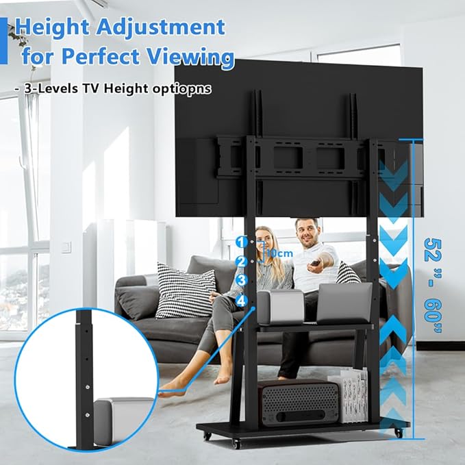 Mobile TV Cart Rolling TV Stand - Image 2