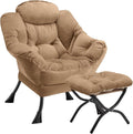 Lazy Chair with Folding Ottoman Modern Large Accent Chair, Contemporary Lounge by Congermom