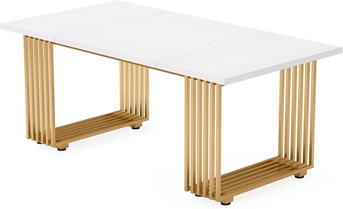 Tribesigns Modern Dining Table for 6-8 People, 70.8 Inches Long White Room - Image 9