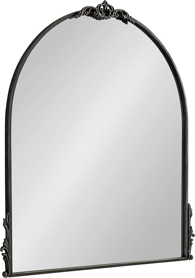 Kate and Laurel Myrcelle Traditional Arched Mirror; 30 x 32; Black; Decorative by KateandLaurel