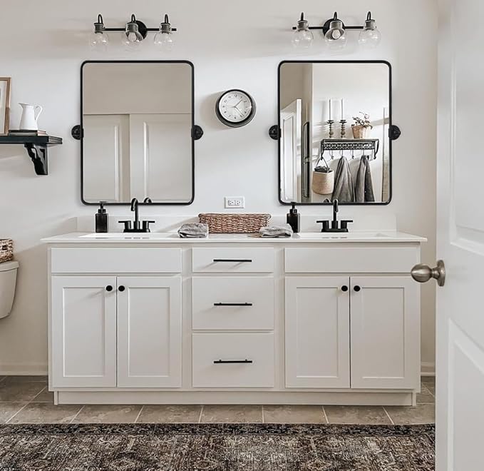 TEHOME 20x24'' Oil Rubbed Bronze Pivot Bathroom Vanity Mirror 24x20'' Metal - Image 7