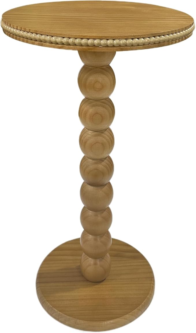 JUIOETURBoho Beaded Round Side Table by Unknown