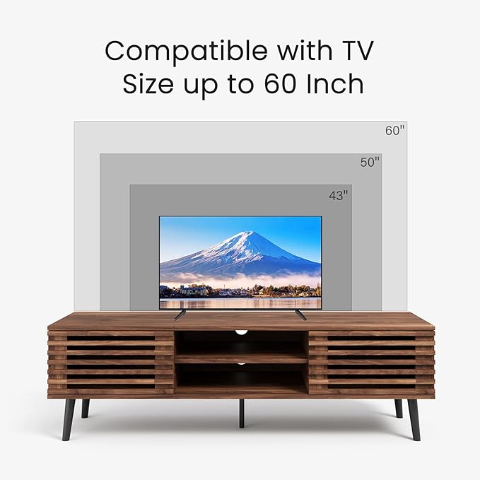 HAIOOU Mid Century Modern TV Stand, Small Entertainment Center Media Console - Image 4