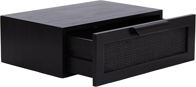 Kate and Laurel Ori Transitional Cane Rattan Floating Side Table - Image 9