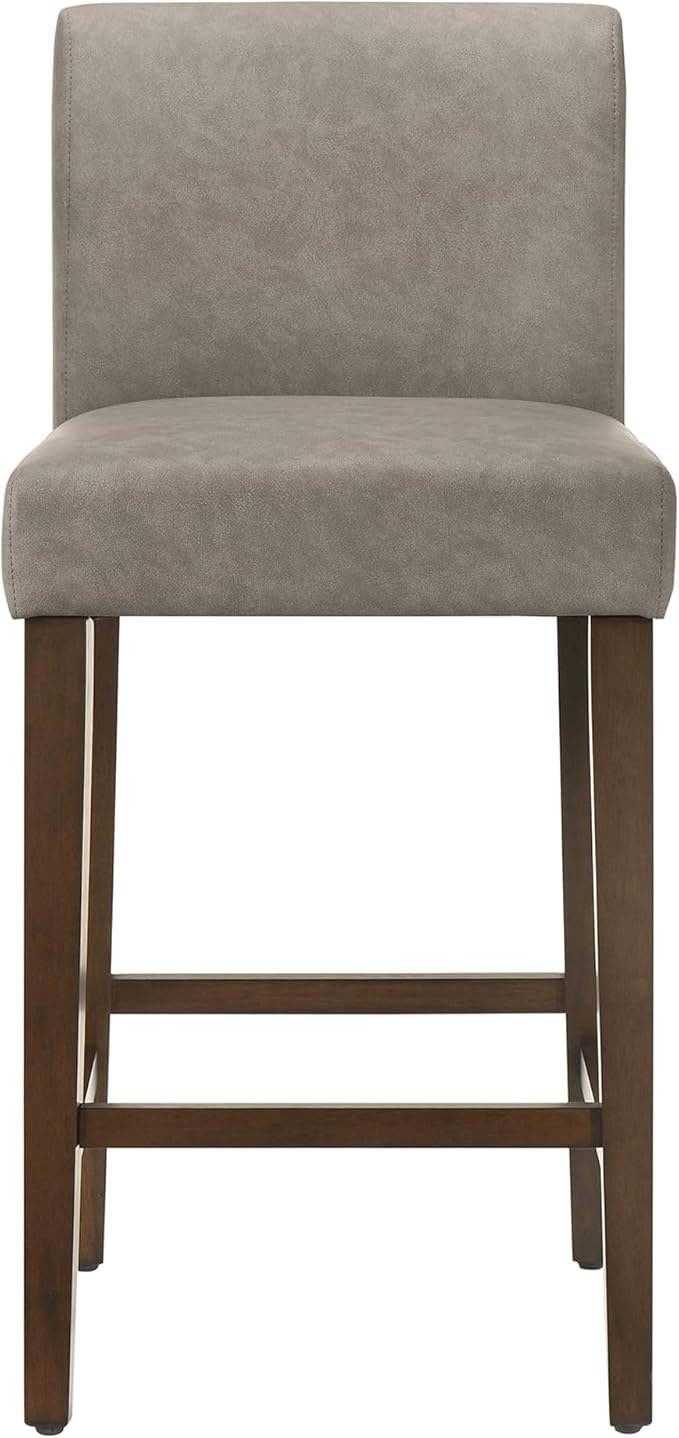 CHITA Counter Height Bar Stools Set of 3, PU Leather in Stone Grey - Image 5