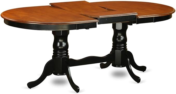 East West Furniture PLAI9-BLK-W 9 Piece Kitchen Table Set Includes an Oval - Image 5