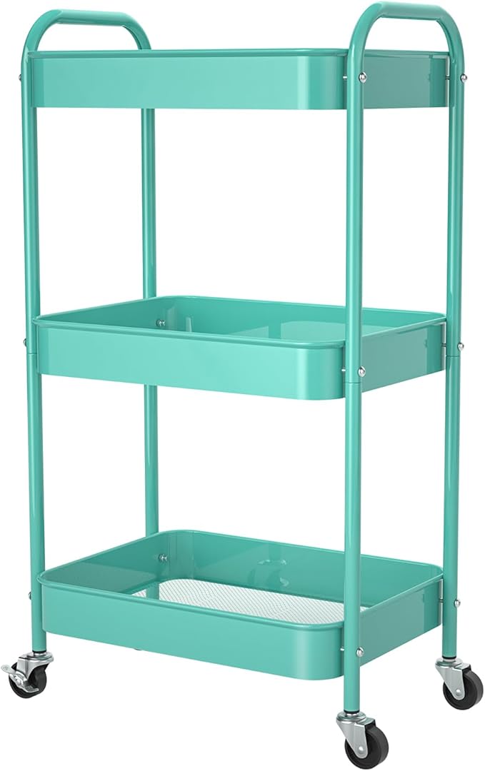 3-Tier Rolling Metal Storage Cart by PNVXNUS