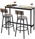 Tatub Bar Table with Stools Set of 2, Industrial 3 Piece Counter Height Small by Tatub