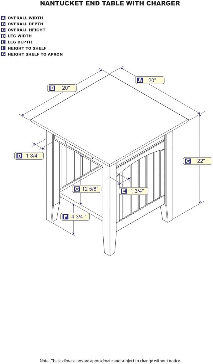 AFI Nantucket End Table with Built-in Charger in Espresso - Image 3