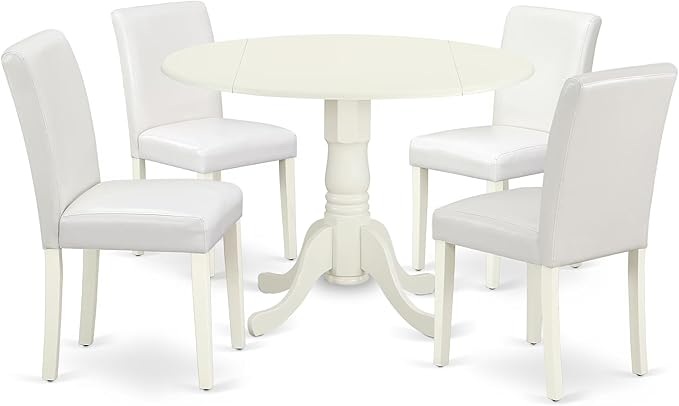 East West Furniture DLAB5-LWH-64 5 Piece Kitchen Table & Chairs Set Includes a by EastWestFurniture