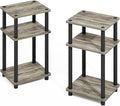 Furinno Turn-N-Tube Easy Assembly Stackable Standing Shelf, French Oak/Black by Furinno-FitsYourSpaceFitsYourBudget