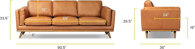 Poly & BARK Cádiz 90" Sofa in Bourbon Tan - Image 3