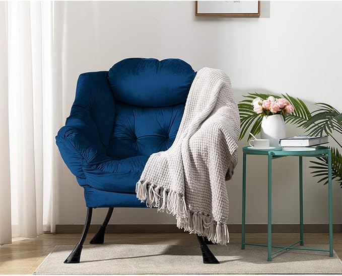HollyHOME Modern Fabric Large Lazy Chair, Accent Oversized Comfy Reading Chair - Image 4