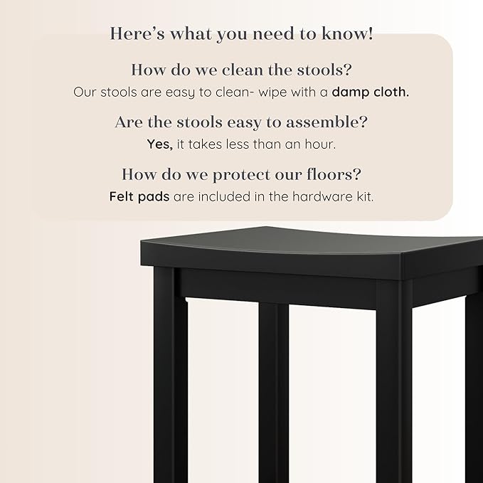 Grain & Grove Smith Collection Solid Wood Bar Stool, 30 inch Saddle-Seat Bar - Image 5