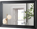 CULER Black Wood Wall Mirror for Bathroom, Rectangle Large 30 x 40 inch Hanging by Culer