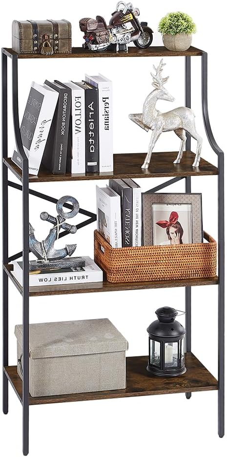 4 Tier Bookshelf, Entryway Standing Shelf Units - Image 7