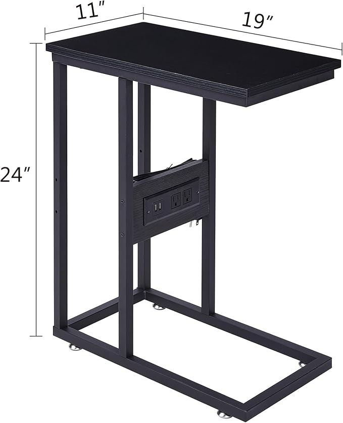 VECELO C Shaped End Side Table - Image 7