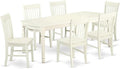 East West Furniture DONO7-LWH-W 7 Piece Dining Set Consist of a Rectangle by EastWestFurniture