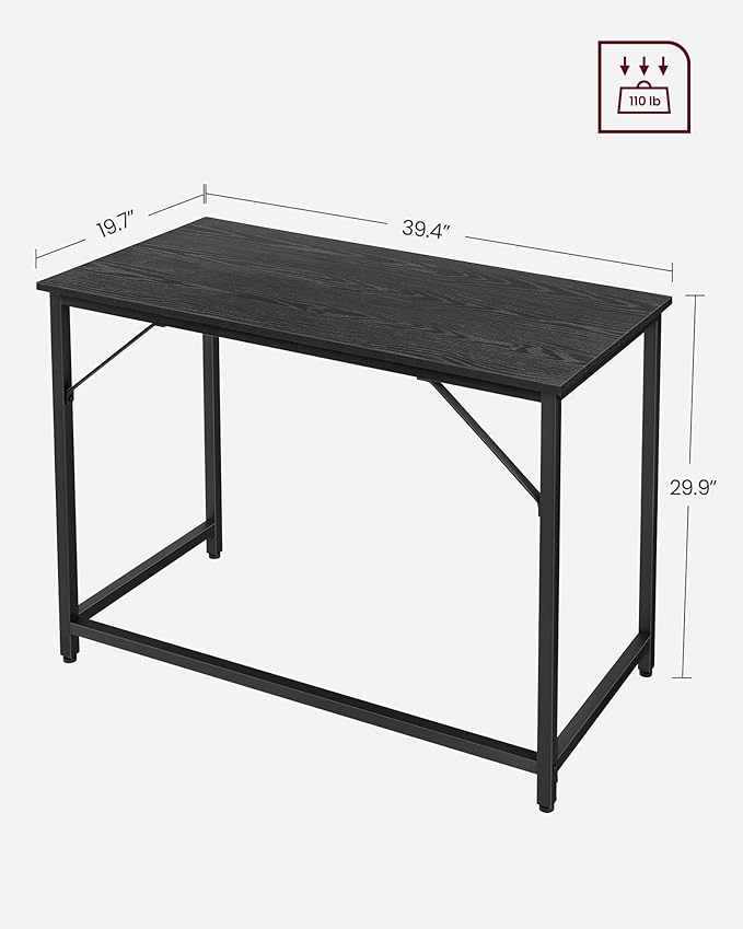VASAGLE Computer Desk, Gaming Desk, Home Office Desk, - Image 3