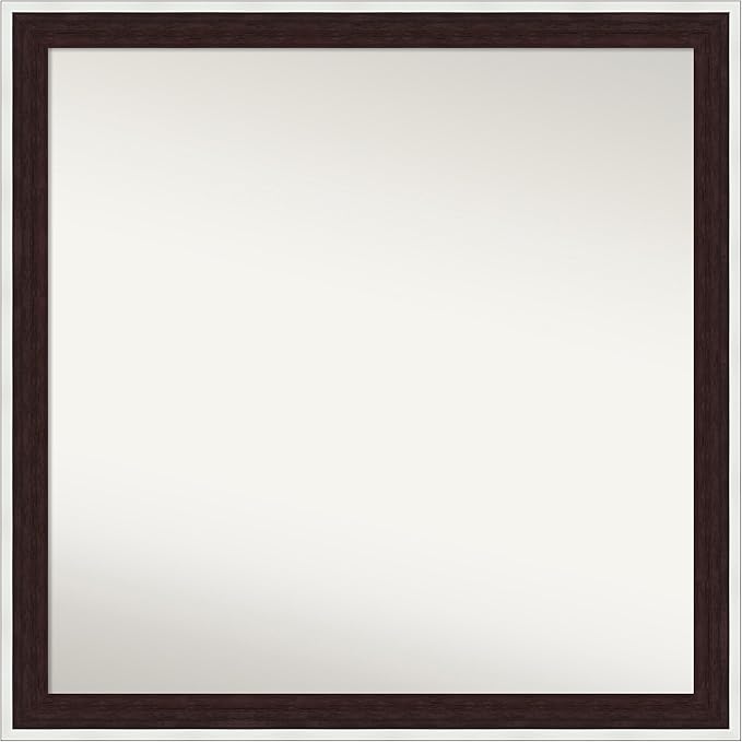 Amanti Art Bathroom Mirror for Over Sink, 29x29 Maya Espresso Silver Square by AmantiArt