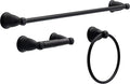 Franklin Brass Kinla 3-Piece Bathroom Set Matte Black 24" Towel Bar Rack by FranklinBrass