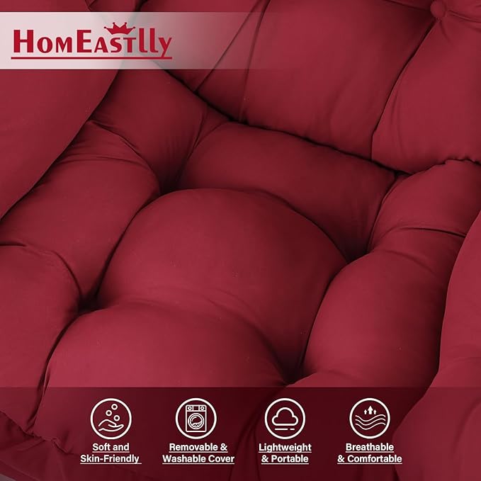 Lazy Chair with Ottoman, Large Modern Lounge Accent Chair with Armrests and - Image 8