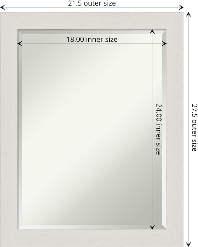 Amanti Art White Bathroom Mirror - Image 4