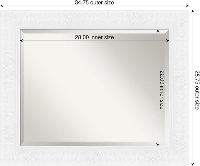 Amanti Art White Bathroom Mirror - Image 3