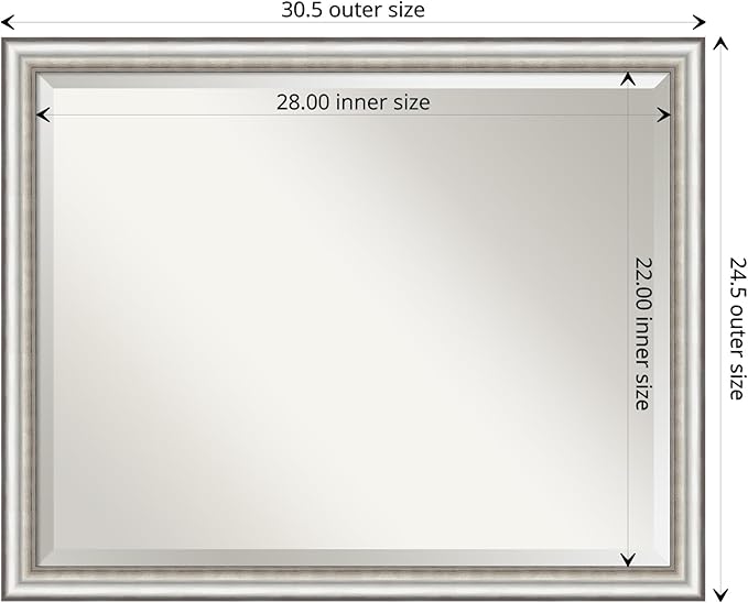Amanti Art Silver Bathroom Mirror - Image 4